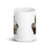 Taza de cerámica de la Serie Pinceladas Gatunas, Diseño 007, mostrando gatos en poses adorables dentro de cestas de mimbre, ideal para amantes de los felinos