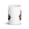 Taza de cerámica de la Serie Pinceladas Gatunas, Diseño 019, mostrando gatos en poses adorables dentro de cestas de mimbre, ideal para amantes de los felinos